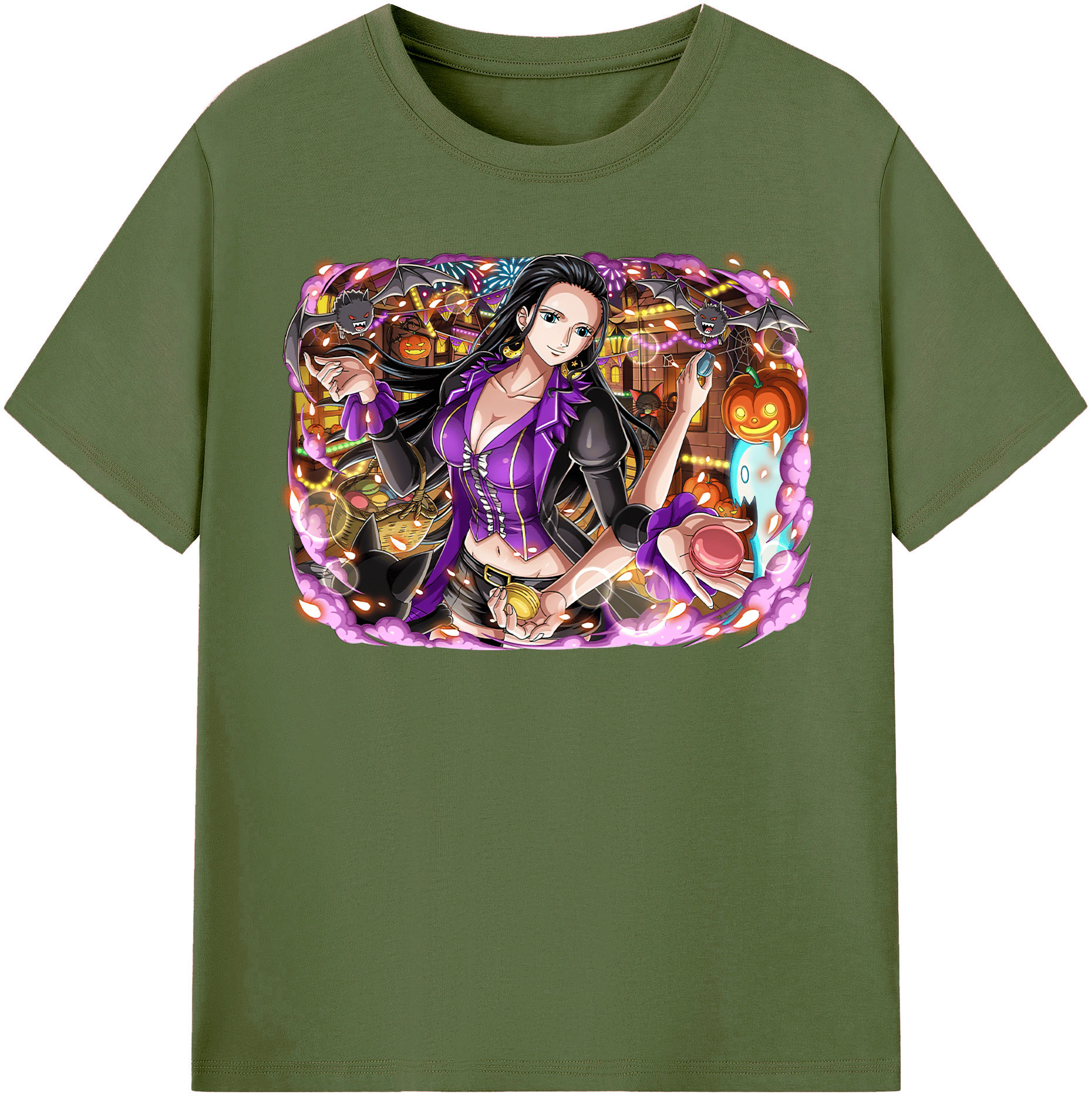 ワンピース ニコ・ロビン ONE PIECE Nico Robin 綿100％半袖Tシャツ（フロントプリント）